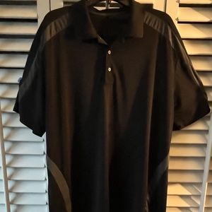Men's Grand Slam Polyester Short Sleeve Golf Polo Shirt in Black XL